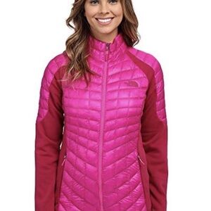 The North Face Thermoball Hybrid Hoodie Womens M Magenta Insulated Puffer Jacket